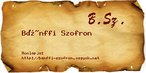 Bánffi Szofron névjegykártya